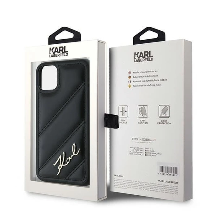 Karl Lagerfeld KLHCN61PQDSMGK Apple iPhone 11 / XR hardcase Diagonal Quilted Script black
