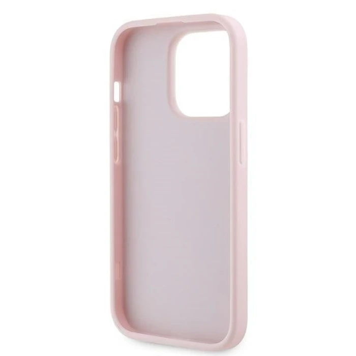 Karl Lagerfeld KLHCP14LPQDSMGP Apple iPhone 14 Pro hardcase Diagonal Quilted Script pink