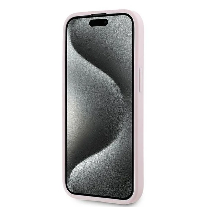 Karl Lagerfeld KLHCP14SPQDSMGP Apple iPhone 14 / 15 / 13 hardcase Diagonal Quilted Script pink