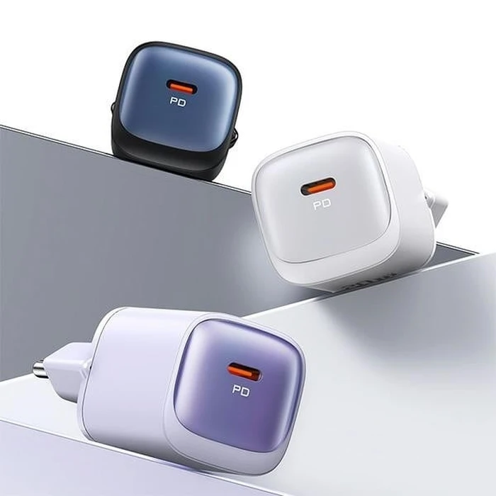 USAMS CC251 wall charger USB-C 30W GaN Fast Charging HC Series purple