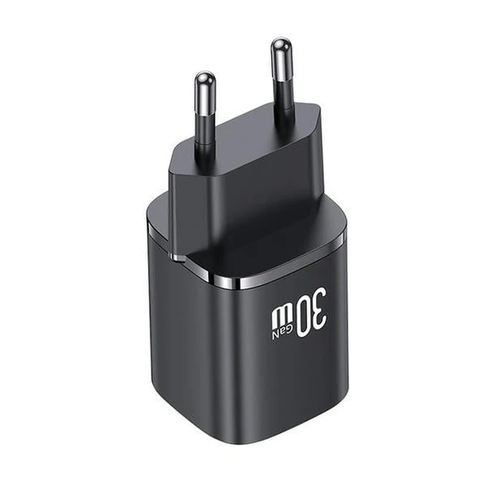 USAMS CC254 wall charger USB-A, USB-C 30W GaN Fast Charging HC Series black