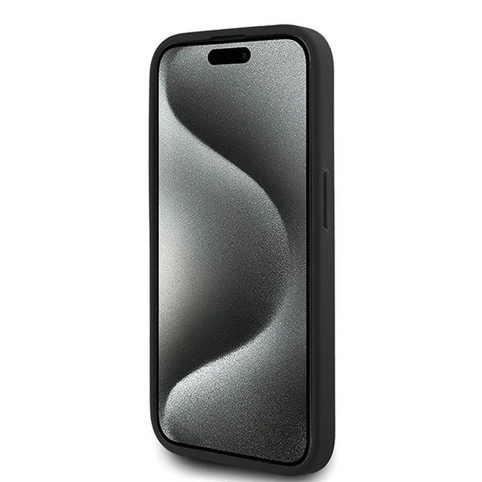 Karl Lagerfeld KLHCP15LPQDSMGK Apple iPhone 15 Pro hardcase Diagonal Quilted Script black