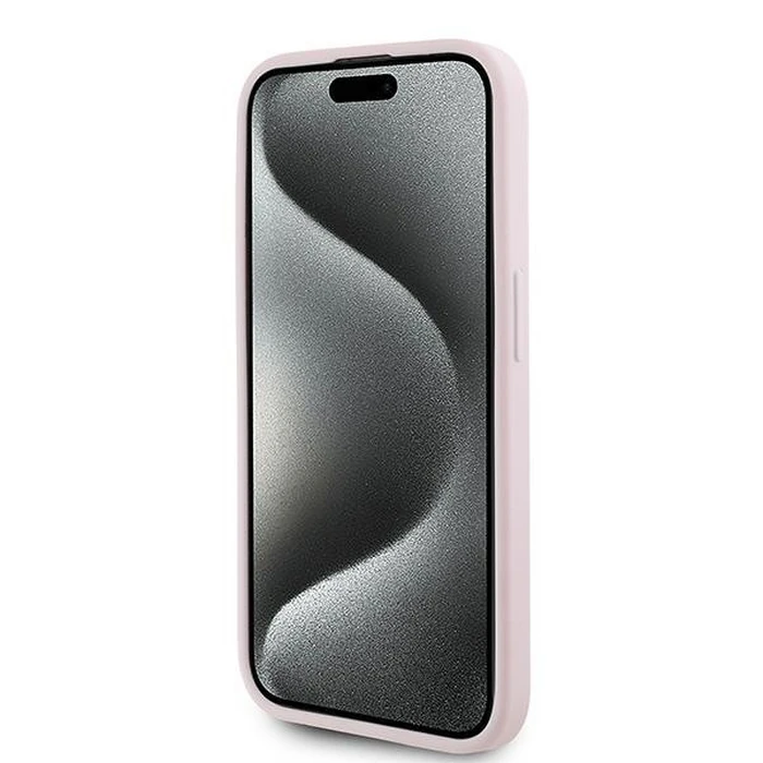 Karl Lagerfeld KLHCP15LPQDSMGP Apple iPhone 15 Pro hardcase Diagonal Quilted Script pink