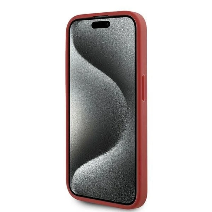 Karl Lagerfeld KLHCP15LPQDSMGR Apple iPhone 15 Pro hardcase Diagonal Quilted Script red