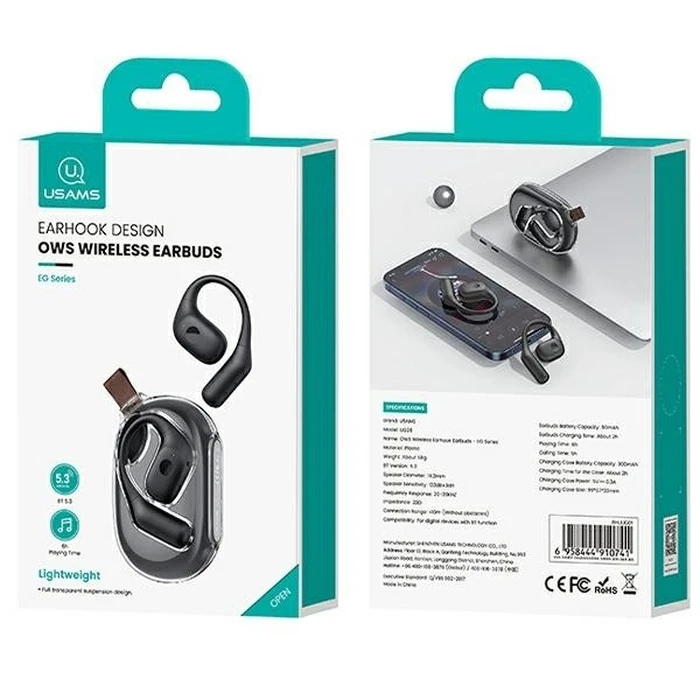 USAMS G26 OWS wireless headphones Bluetooth 5.3 white