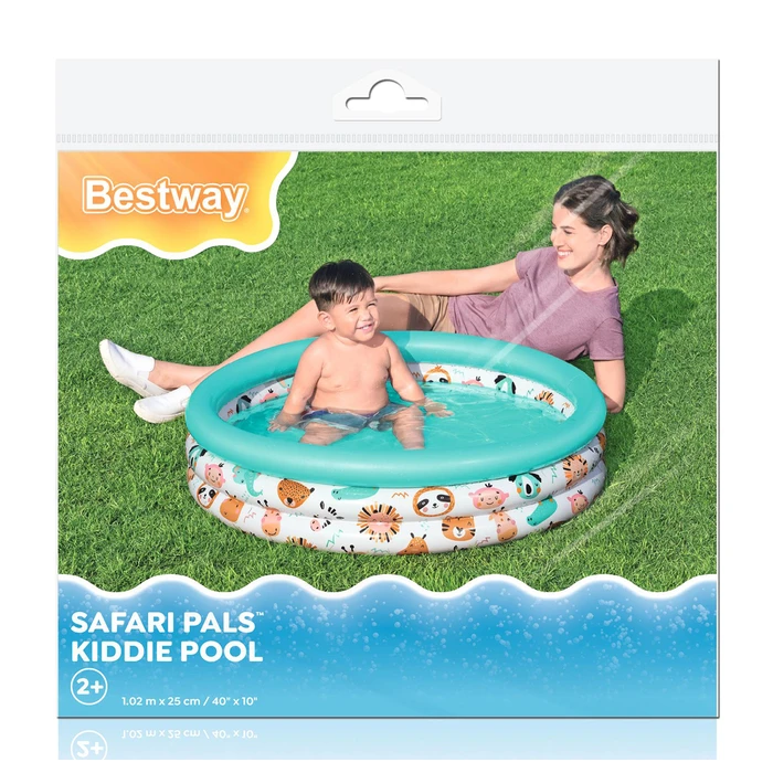 Bestway Παιδική Στρογγυλή Πισίνα PVC 101lt Φουσκωτή 102x25εκ. Λευκή 51008