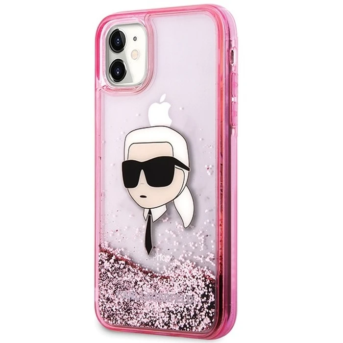 Karl Lagerfeld KLHCN61LNKHCP Apple iPhone 11/XR hardcase Glitter Karl Head pink