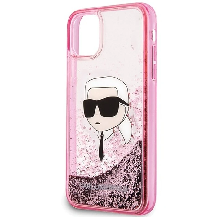 Karl Lagerfeld KLHCN61LNKHCP Apple iPhone 11/XR hardcase Glitter Karl Head pink