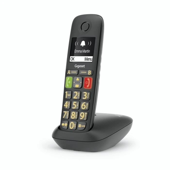 Gigaset E290 Cordless Phone with Greek Menu, Black