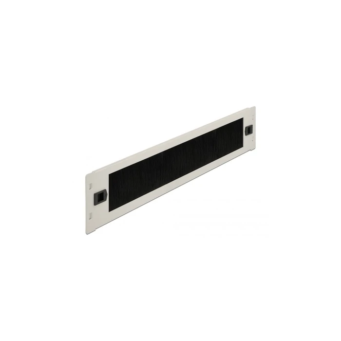 DELOCK 19" Cable Management Brush Strip tool-free 2 HE gray