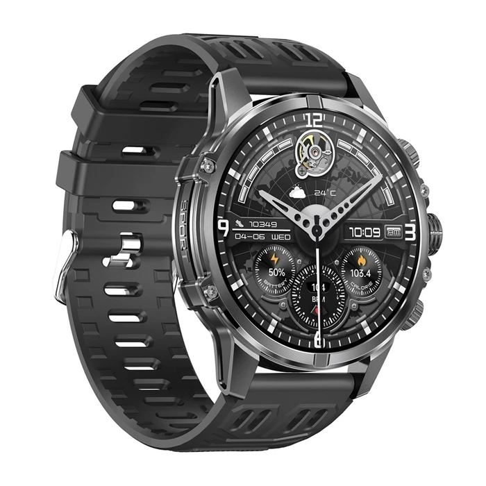 BlitzWolf BW-AT6 Plus 51mm Smartwatch με Παλμογράφο (Μαύρο)