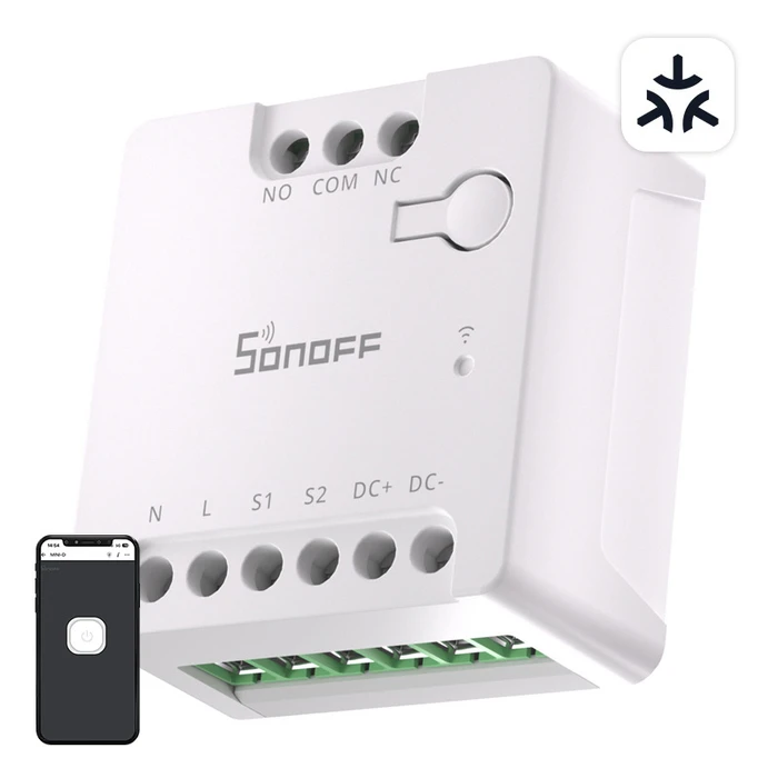 Ενδιάμεσος Διακόπτης Sonoff MINI-D Smart WiFi Matter Switch (AC/DC 12-48V, ξηρή επαφή)