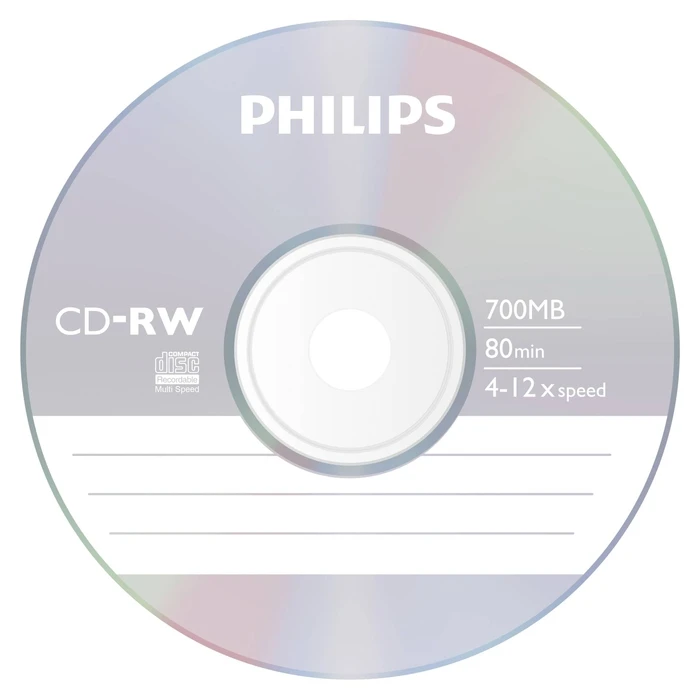 Philips Rewritable CD-RW 12x 700MB 80min 10-pack CW7D2NJ10/00