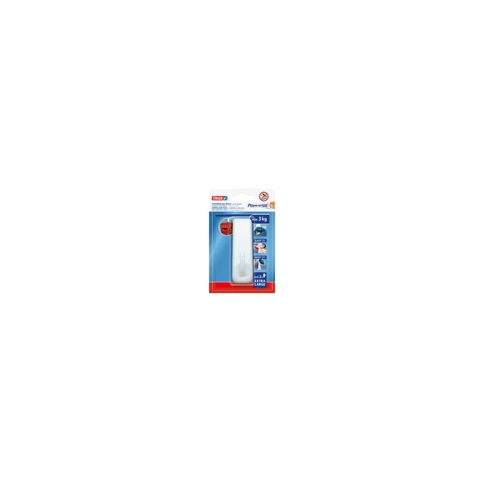 tesa Powerstrips XL Ορθογώνιος Γάντζος 3 kg αυτοκόλλητος, λευκό