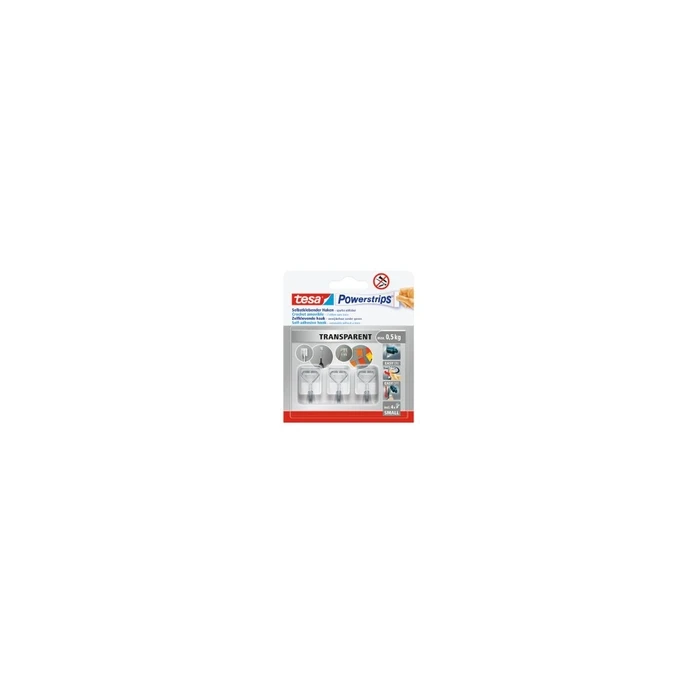 tesa Powerstrips Wire Hook 0.5 kg self-adhesive transparent