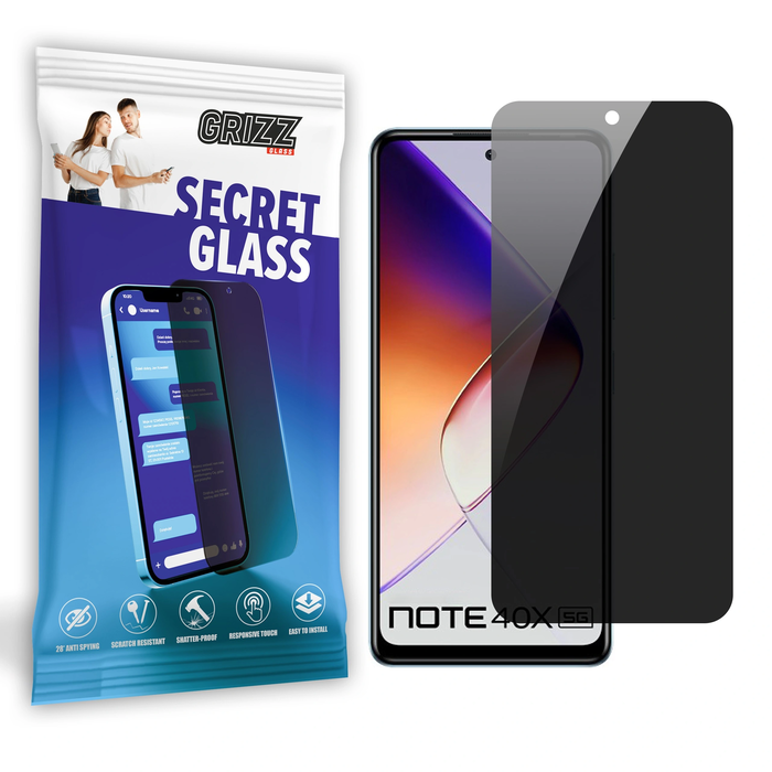 GrizzGlass Matte SecretGlass privacy glass for Infinix Note 40X