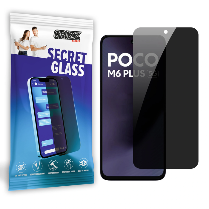 GrizzGlass Matte SecretGlass privacy glass for Xiaomi POCO M6 Plus 5G