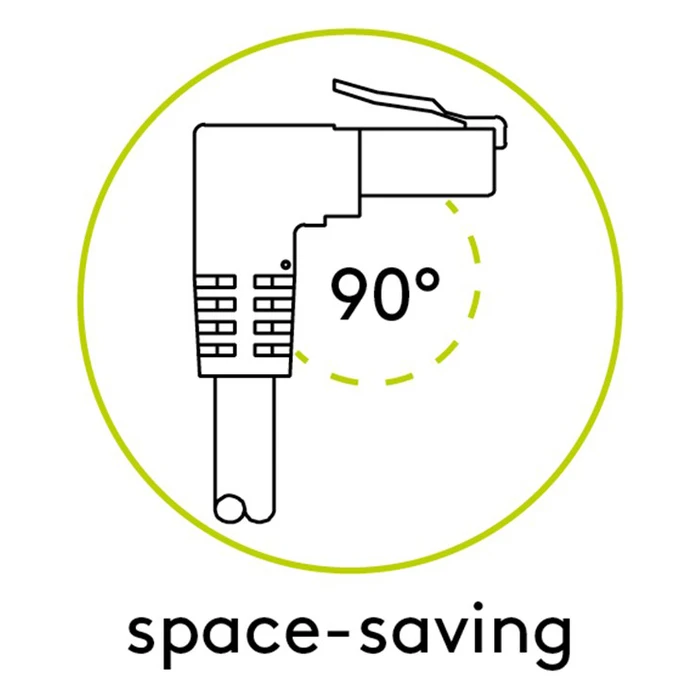 Καλώδιο Δικτύου Goobay 51513, CAT6 U/UTP, γωνιακό, CCA, 0.25m, μαύρο