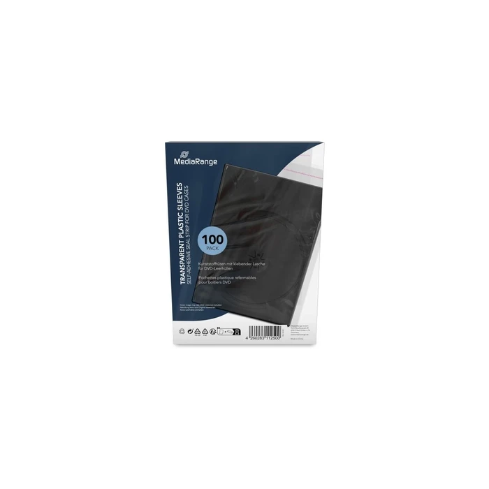 MediaRange Transparent 14mm DVD Sleeves - 100 Pack