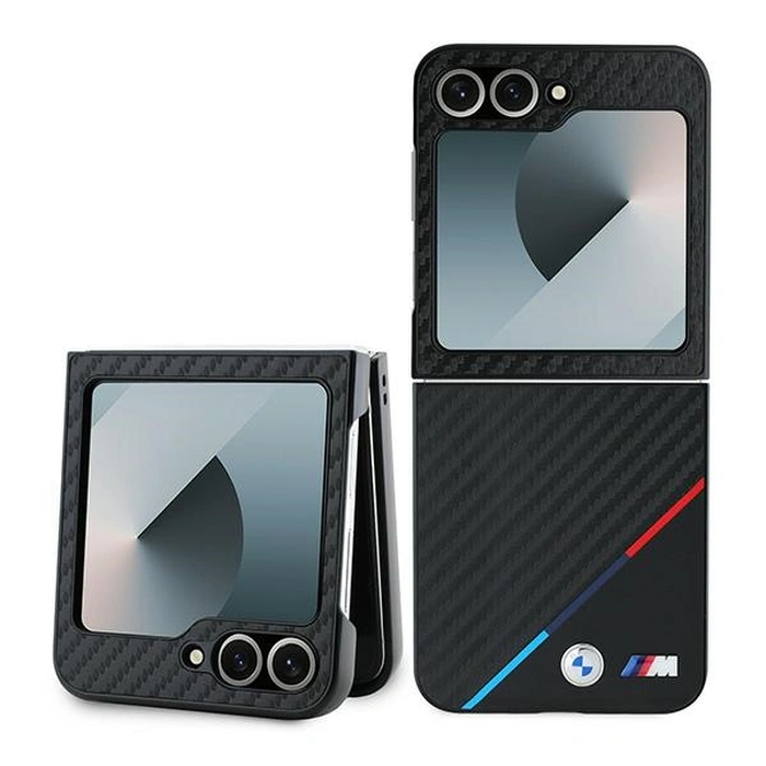 Case BMW BMHCZF623PUDTK Samsung Galaxy Z Flip 6 / 7 FE hardcase Carbon Tricolor black/black