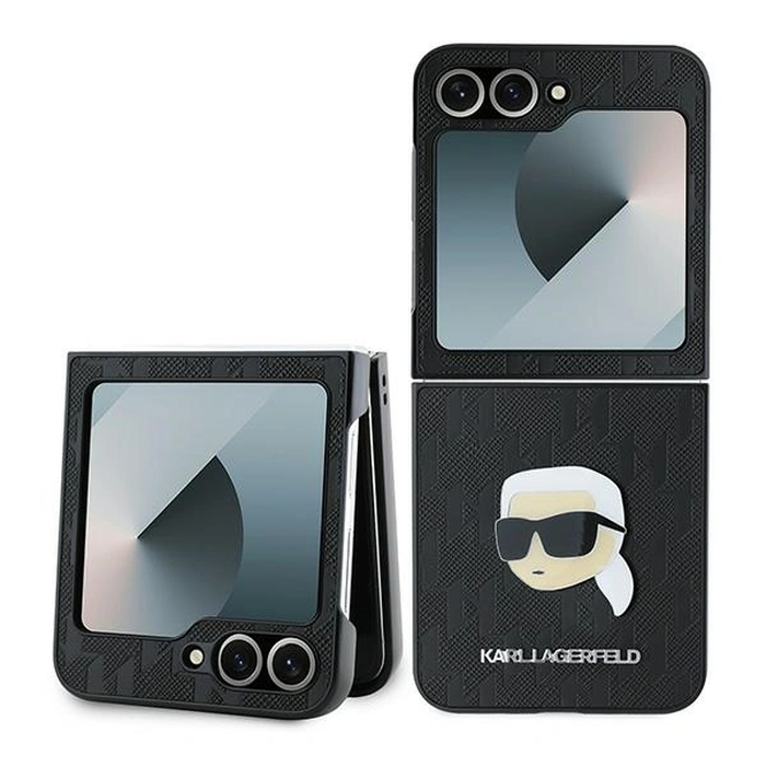 Case Karl Lagerfeld KLHCZF6PGKSKIHK Samsung Galaxy Z Flip 6 / 7 FE Saffiano Monogram black/black