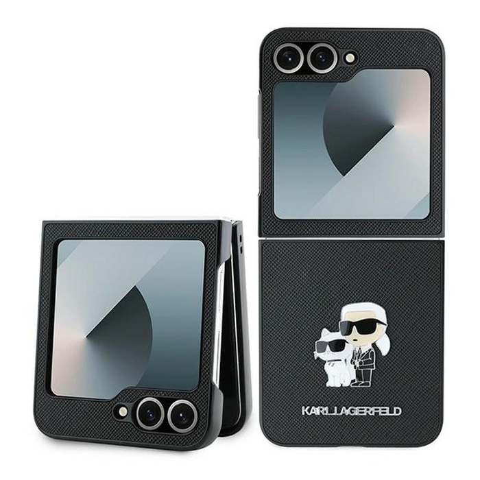 Case Karl Lagerfeld KLHCZF6SAPKCNPK Samsung Galaxy Z Flip 6 / 7 FE Saffiano Metal Pin black/black
