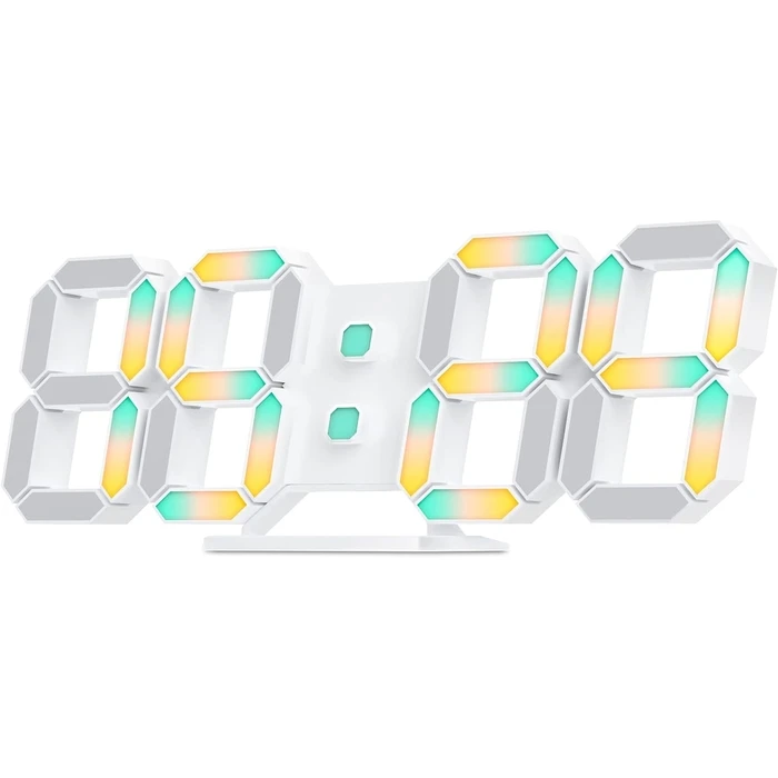EDUP EH-LED1319 3D LED Ρολόι Τοίχου/Επιτραπέζιο 9.5" με Τηλεχειριστήριο και Νυχτερινό Φωτισμό
