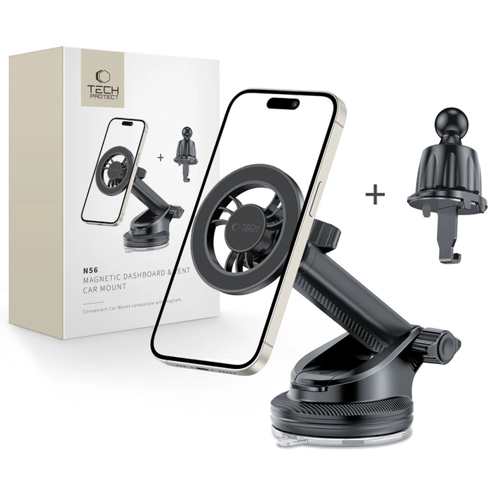 Car mount for grille / windshield / cockpit Tech-Protect N56 Magnetic MagSafe Black