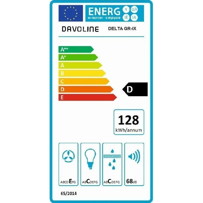 Απορροφητήρας Συρόμενος Davoline Delta 060 BL