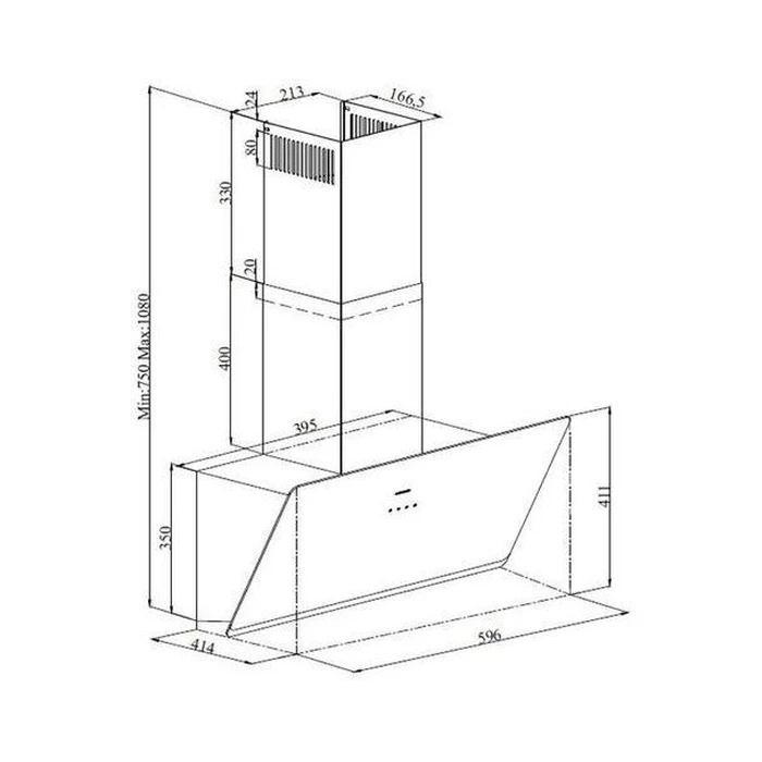 Απορροφητήρας Davoline Καμινάδα Shape 060 WH