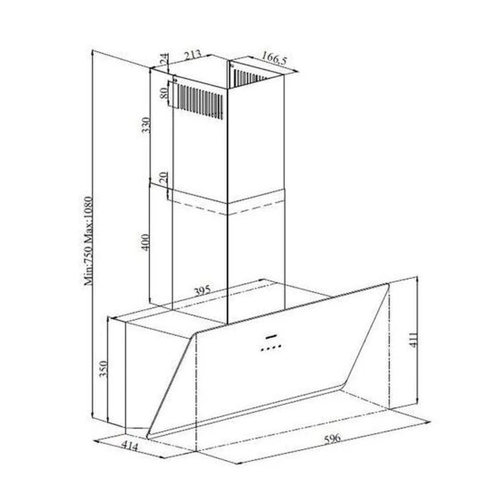 Απορροφητήρας Davoline Καμινάδα Shape 060 BL