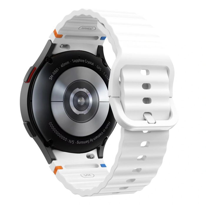 Tech-Protect Silicone Sport Strap for Samsung Galaxy Watch 4/5/5 Pro/6/7/FE White