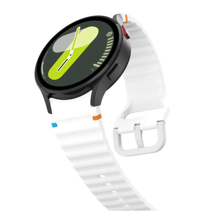 Tech-Protect Silicone Sport Strap for Samsung Galaxy Watch 4/5/5 Pro/6/7/FE White