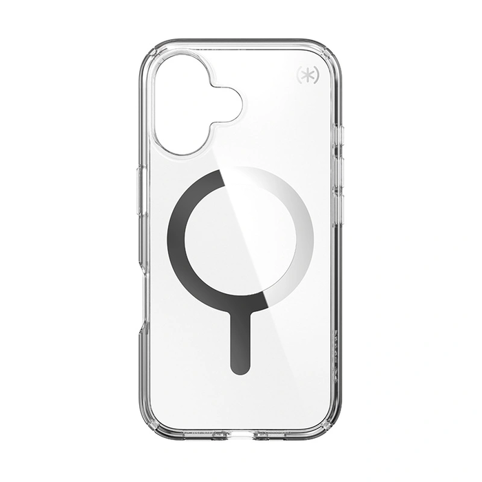 Case Speck Presidio Perfect-Clear MagSafe Apple iPhone 16 (Clear / Chrome Finish / Serene Silver)