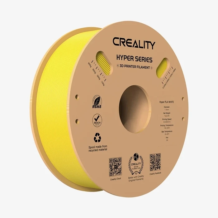 3D Printer Filament Creality Hyper PLA Yellow High Speed, 1 kg Spool1.75