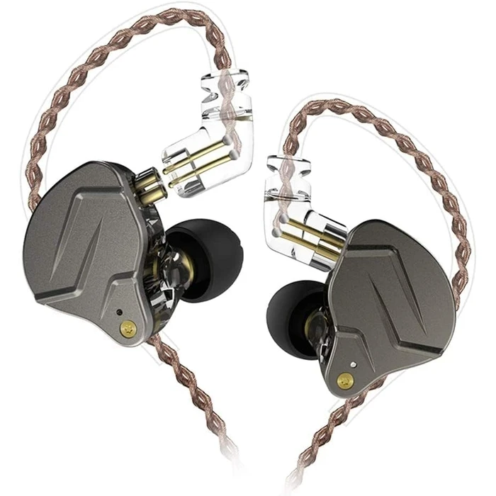 KZ In Ear Monitor Earphones ZSN PRO Grey No Mic 1BA 1DD 3.5mm