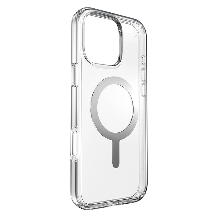 Case Speck Presidio Perfect-Clear MagSafe Apple iPhone 16 Pro Max (Clear / Chrome Finish / Serene Silver)