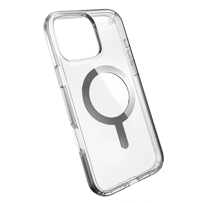 Case Speck Presidio Perfect-Clear MagSafe Apple iPhone 16 Pro Max (Clear / Chrome Finish / Serene Silver)
