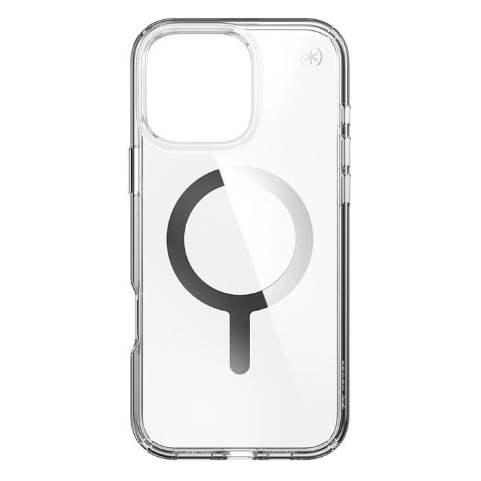 Case Speck Presidio Perfect-Clear MagSafe Apple iPhone 16 Pro Max (Clear / Chrome Finish / Serene Silver)