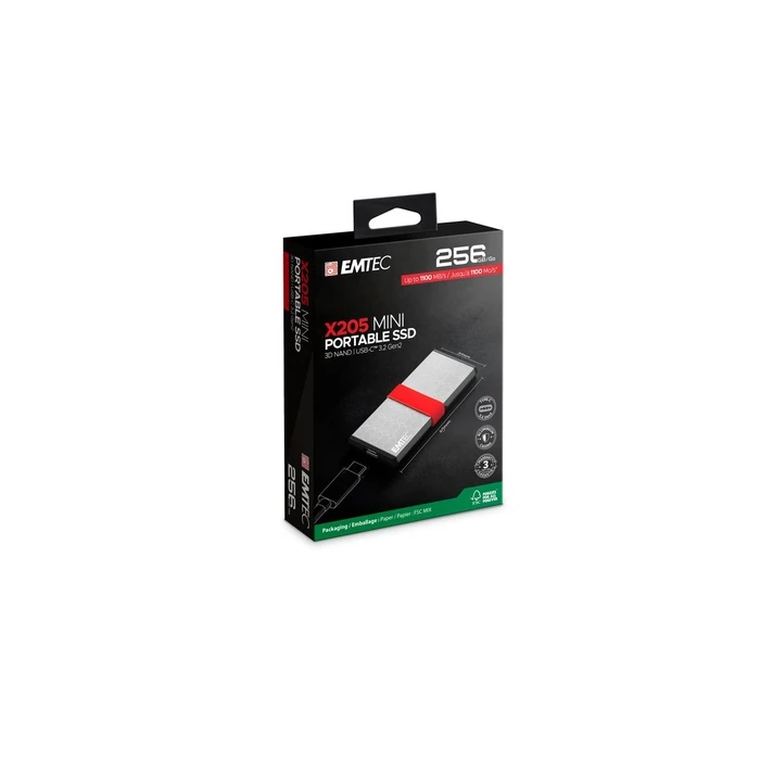 Emtec SSD 3.2 Gen2 X205 256GB Φορητός SSD (ECSSD256GX205)