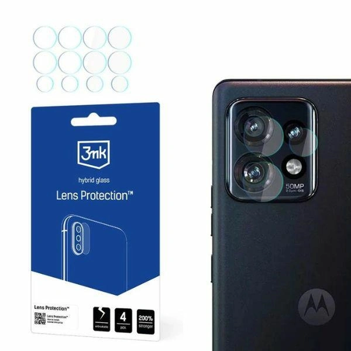 Hybrid glass for camera lens 3MK Lens Protect Motorola Edge 50 Pro [4 PACK]