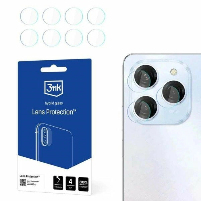 Hybrid glass for the camera lens 3MK Lens Protect Tecno Spark 20 Pro [4 PACK]