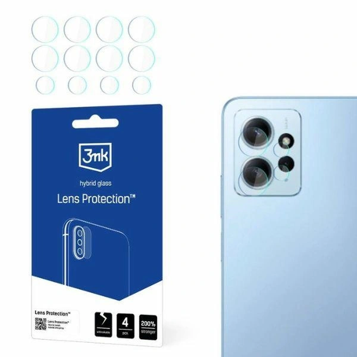 Hybrid glass for camera lens 3MK Lens Protect Xiaomi Redmi 12 [4 PACK]