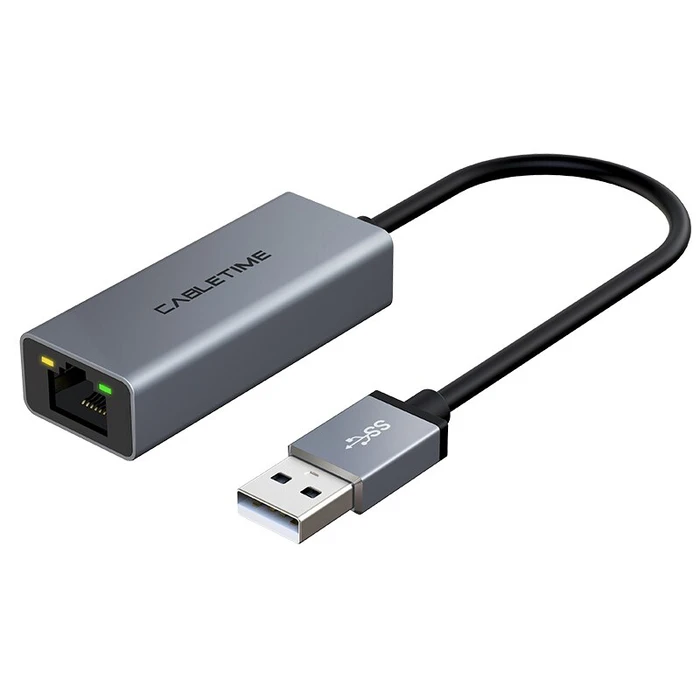 Αντάπτορας Δικτύου USB Cabletime 2.0 σε RJ45 AML100, 100Mbps, 0.15m, γκρι