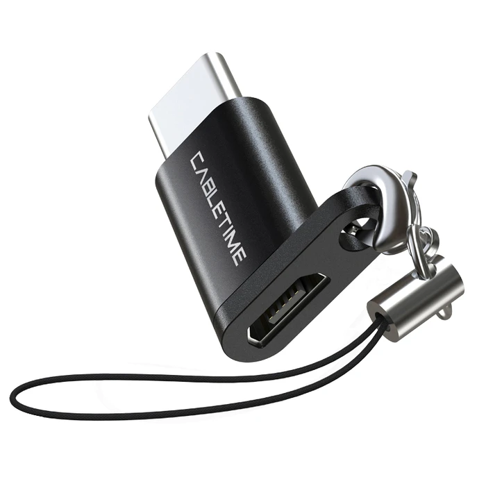 Αντάπτορας USB Cabletime Type-C σε USB Micro CMBF, μαύρος