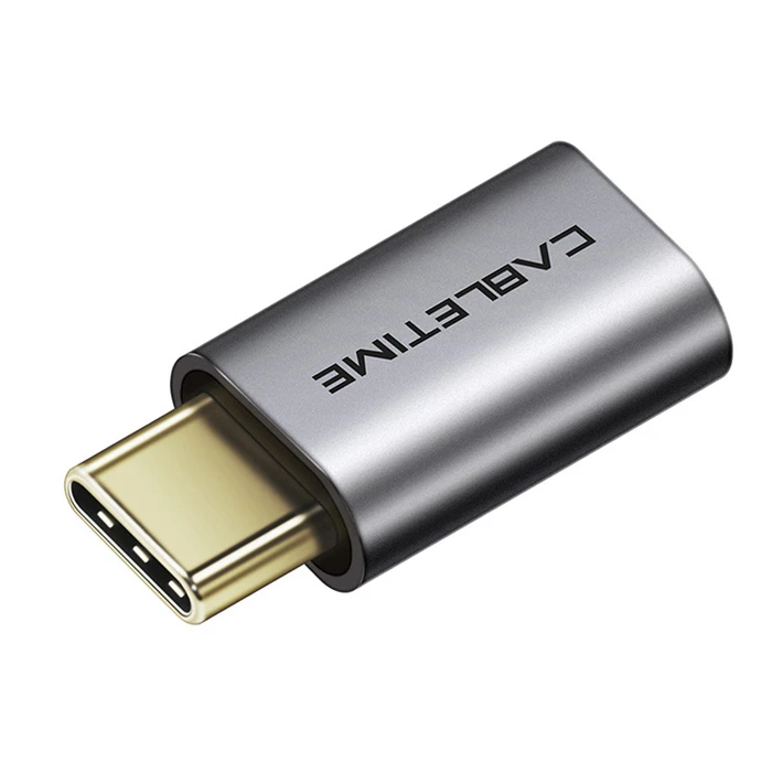 Αντάπτορας USB-C Cabletime σε micro USB CT-CMMCBF, 480Mbps, γκρι