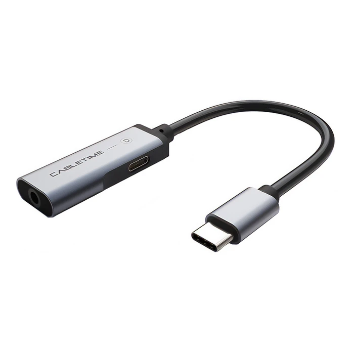 Αντάπτορας USB-C Cabletime σε USB-C & 3.5mm CT-Cmacd, Γκρι