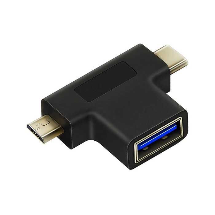 Αντάπτορας USB Cabletime σε USB-C & micro USB CT-3IN1-AB, 5Gbps, μαύρος