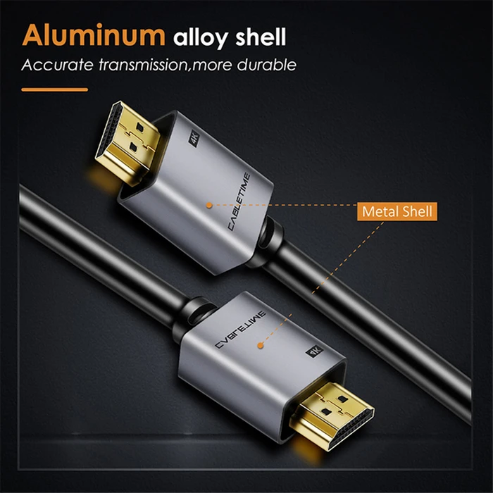 Καλώδιο HDMI Cabletime 2.0 CT-PHE2G, 4K/60Hz, 5m, μαύρο