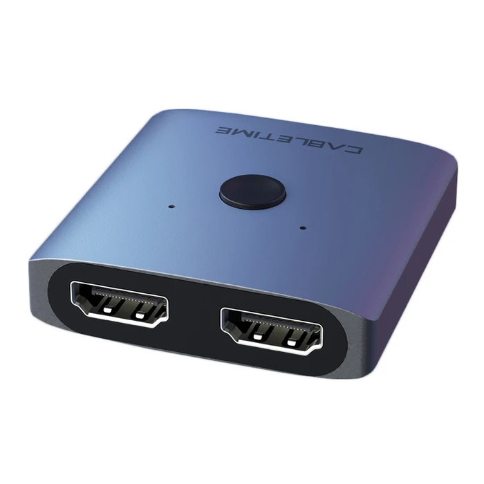 HDMI Switch Cabletime CT-HS4K με πλήκτρο, 2 in 1, 4K, γκρι